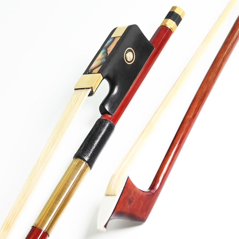 VINGOBOW Pernambuco Stick Cello Bow 4/4 Size VINGOBOW 420C Full 4 4 Concert Level Brass Alloy Fitted Parisian Eyes Ebony Frog Well Balanced Sweet Sound Natural Horse Hair for Porfessional Player - Image 5